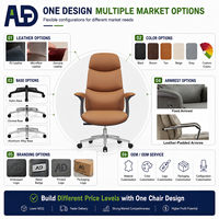 Chaise de bureau exécutive en cuir chromé moderne de qualité supérieure, ergonomique, pivotante, avec accoudoirs réglables en hauteur, idéale pour le bureau à domicile