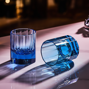 Verre à <span class=keywords><strong>whisky</strong></span> en cristal K9 sans plomb, base épaisse sculptée à la main, 180 ml, réutilisable, moderne, luxueux, coupe verticale 3D - Product Image 4