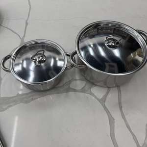 Набор элитной посуды из нержавеющей стали с толстым дном: большая кастрюля, сковорода, суповая кастрюля. Высококачественный комплект из 35 предметов. - Product Image 2