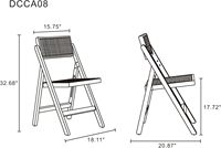 Chaise de salle à manger en rotin en bois massif Mobilier de maison pliable pour café et salle à manger