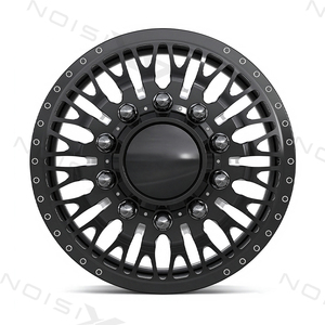 ล้อรถบรรทุกฟอร์จ DRW ขนาด 24x8.25 30x8.25 8x200 8x210 10x285 สีดำเงาขอบกัดลาย สำหรับ Ford F350 Silverado GMC Sierra 3500HD - Product Image 3
