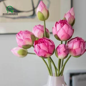 Set di stelo di fiori di loto con <span class=keywords><strong>fiore</strong></span> di loto e ninfea per matrimonio con fiori lunghi stelo loto Bouquet da sposa per decorazioni da giardino per feste - Product Image 2