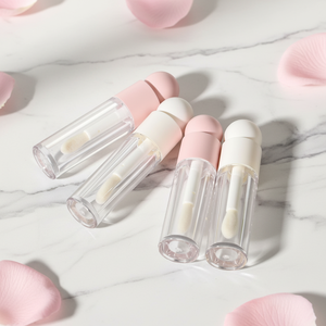 Tubo per lucidalabbra opaco rosa trasparente da 5 ml con applicatore a bastoncino spesso e pennello grande, in materiale ABS, flacone per rossetto OEM/ODM - Product Image 6