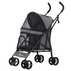 High Quality Hot Sale Foldable Pet <strong>Stroller</strong> 4 Wheel <strong>Cat</strong> <strong>Stroller</strong> Trolley Dog Car - Product Image 5