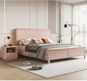 Cama Doble <span class=keywords><strong>de</strong></span> Madera Maciza <span class=keywords><strong>de</strong></span> Fresno <span class=keywords><strong>de</strong></span> Lujo Premium con Lámpara, Muebles <span class=keywords><strong>de</strong></span> Dormitorio, <span class=keywords><strong>Camas</strong></span> <span class=keywords><strong>de</strong></span> Madera, <span class=keywords><strong>Camas</strong></span> King Size con Almacenamiento - Product Image 1