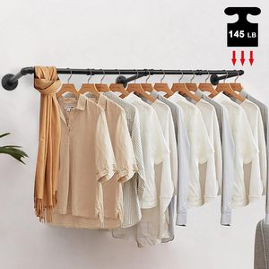 <span class=keywords><strong>Tringle</strong></span> à Vêtements Murale Amovible en Fer Malléable, Style Rustique, Gain de Place, Multifonctionnelle pour Armoire de Chambre - Product Image 4