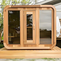Sauna kubus yang luar biasa rumah Sauna luar ruangan ruang Sauna uap untuk relaksasi halaman belakang