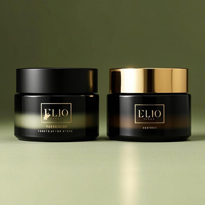 Pot en verre dépoli 50ml 100ml pour crème visage avec couvercle argenté durable, crème hydratante, kosmetikcreme pour les soins de la peau - Product Image 1