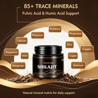 OEM Shilajit Pur Himalaya 85+ Minéraux Traces Acide Fulvique Acide Humique Énergie Soutien Immunitaire Complément 60 Portions