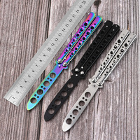 Couteaux papillon d'entraînement non affûtés pliables pour l'extérieur, couteau papillon CS:GO, outil d'entraînement portable pour l'exercice manuel