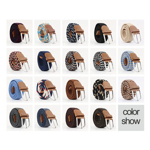 Venta al por mayor de punto personalizado tejido Web tejido cinturones de golf Unisex ajustable mujeres hombres elástico trenzado cinturón elástico - Product Image 6
