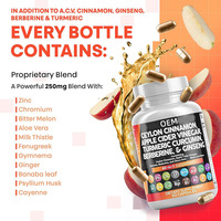 Capsules de Cannelle de Ceylan, Vinaigre de Cidre de Pomme, Curcuma et Chardon-Marie pour Adultes, pour une Meilleure Densité Osseuse, 60 gélules