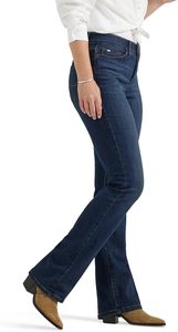 Jeans de Mezclilla para <span class=keywords><strong>Mujer</strong></span>, Ultra Cómodos, Transpirables, Flexibles, Corte Bootcut, Cintura Media, Ajuste Ajustado, Casuales, para Todas las Temporadas - Product Image 2