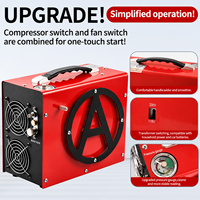 Compresseur d'air haute pression portable AIRMEGA sans huile 4500Psi 300Bar 12V avec adaptateur secteur intégré, ventilateur et arrêt automatique pour la plongée