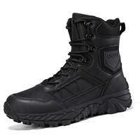 Bottes tactiques d'extérieur pour hommes, dessus en daim, semelle en caoutchouc respirante, maille respirante, lacets, résistantes à l'usure, toutes saisons, randonnée