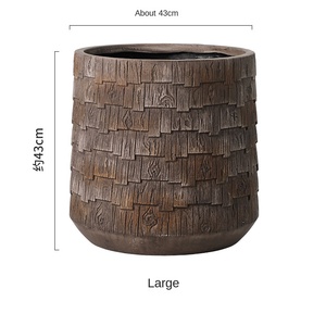Style moderne écorce de vent soyeuse texturé <span class=keywords><strong>grand</strong></span> <span class=keywords><strong>Pot</strong></span> de fleur trous inférieurs jardinage extérieur café plantes vertes paradis des oiseaux <span class=keywords><strong>citronnier</strong></span> - Product Image 6