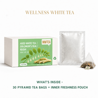 Thé Herbal Blanc Solomon Seal Direct Usine avec Mélange Rafraîchissant de Reishi, Traitement Brut, Emballage Boîte et Sachet, 2,5g*30 Sachets, OEM
