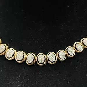Elegante conjunto de collar de diamantes de oro de 14 quilates, joyería Premium de lujo para ocasiones especiales con diamantes naturales - Product Image 4