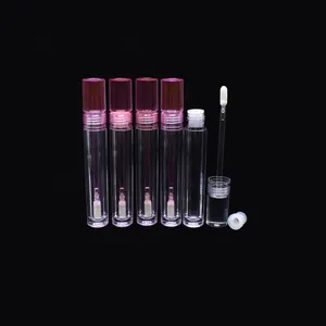 Lipstik lip gloss bening mewah unik, Lipstik kosong 5.5ml, lip gloss tabung dengan kemasan kustom