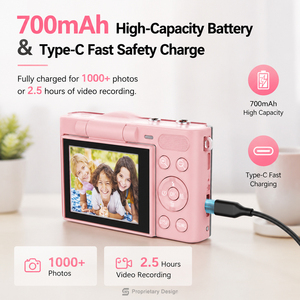 <span class=keywords><strong>Enregistreur</strong></span> numérique 4K UHD 48MP AF avec écran rotatif 2,4 pouces, zoom 16X, lecteur <span class=keywords><strong>MP3</strong></span>, jeux, dispositif anti-tremblement pour étudiants, <span class=keywords><strong>YouTube</strong></span>, Vlog - Product Image 3