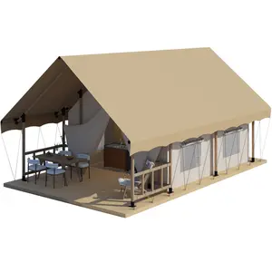 Hotel Waterproof PVC Glamping Safari Hotel Tent with Furniture and Air Conditioning