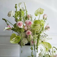 Fleurs artificielles décoratives personnalisables blanches, vertes et roses pour mariages, centres de table de mariage, décorations de fête