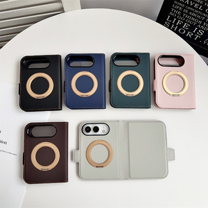 เคสหนังแม่เหล็กแบบมีช่องใส่บัตรพร้อมวงแหวนหมุนได้ 360 องศา สำหรับ iPhone Ultra ป้องกันรอยขีดข่วน กระจกด้านหน้า รองรับการชาร์จไร้สาย - Product Image 1