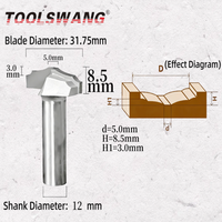 Fraises à rainurer pour panneaux de porte en bois TOOLSWANG - Outils de coupe professionnels en carbure de tungstène non revêtu 55HRC pour machines CNC