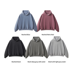 <span class=keywords><strong>Sweat</strong></span>-shirt à capuche vintage en polaire épaissie personnalisé en gros pour hommes - Product Image 3