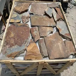 중국 녹슨 슬레이트 무작위 포장 판석 도로 느슨한 돌