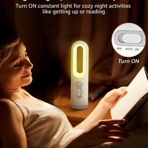 Lampe de camping portable rechargeable 2-en-1 avec détecteur de mouvement intelligent pour la maison, la chambre de bébé, le camping, les toilettes et la lecture - Product Image 4
