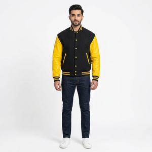 Chaquetas Varsity de Lana de Alta Calidad para Hombre 2025, Chaqueta de Béisbol Personalizada, Chaqueta de Invierno de Cuero con Forro de Seda, Estilo Moderno y Popular - Product Image 1