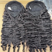 Demi-perruques en cheveux humains bouclés indiens de qualité supérieure, cheveux bruts bouclés birmans, livraison directe, demi-perruques sans colle à enrouler, prix de gros
