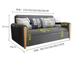 Divano <span class=keywords><strong>Letto</strong></span> Multifunzionale Pieghevole con Capacità di Stoccaggio per Soggiorno, Adatto per Sedersi e Sdraiarsi - Product Image 5