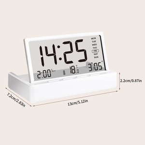 Pieghevole orologio digitale sveglia moderna Home Office comodino elettronico Desktop con data di temperatura calendario di settimana <span class=keywords><strong>Display</strong></span> <span class=keywords><strong>LCD</strong></span> - Product Image 2