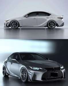 AT Style pour Lexus est le kit de carrosserie en fibre de carbone Spoiler de diffuseur arrière à lèvre avant - Product Image 5