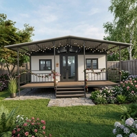 Grande Villa Modulaire Préfabriquée Spacieuse, Appartement 2 Chambres, Maison en Acier à Double Aile Extensible pour Famille, Conforme aux Normes AU