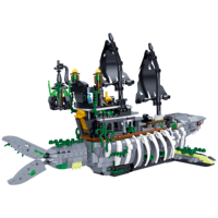 Vente en gros d'usine ZHEGAO Phantom Sea Shark ABS Kits de construction de blocs de construction DIY, bâtiments modernes, modèle de jouet, ensemble de créativité