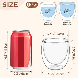 Personalizzazione Logo alto borosilicato 80ml 250ml 350ml trasparente a doppia parete tazza <span class=keywords><strong>da</strong></span> <span class=keywords><strong>caffè</strong></span> in <span class=keywords><strong>vetro</strong></span> con manico - Product Image 2