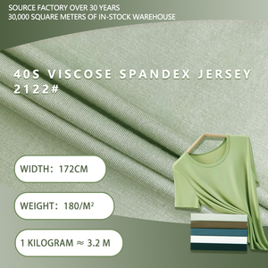 Tissu jersey viscose élasthanne 40S, 95% rayonne 5% élasthanne, 172 cm, 180 g/m², tissu rayonne tricoté doux pour vêtements et sous-vêtements féminins 2122 # - Product Image 2