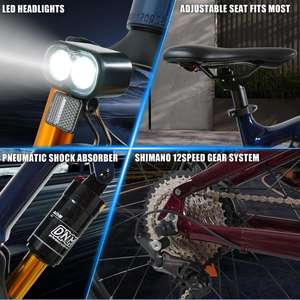 Bicicleta Eléctrica de Montaña Vakole EMT29 250W 29 con Suspensión Completa, Batería de 48V 14.4Ah 691Wh, Sensor de Torque, Cross Country EMTB, Almacén en la UE - Product Image 4