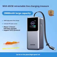 Batterie externe Nexode UGREEN 20000mAh 165W avec câble USB-C intégré, chargeur portable pour ordinateur portable, voyage, charge rapide 100W pour iPhone
