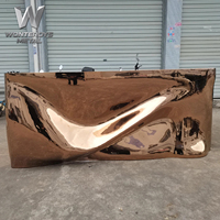 Mostrador de Recepción de Metal Forjado a Medida, Barra de Bar de Acero Inoxidable SS304, Mesa de Trabajo Impermeable, Expositor para Diseño de Interiores de Hotel