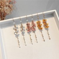 Anting Gantung Peri Mode untuk Wanita, Hiasan Bunga Rumbai Mutiara Air Tawar, Perhiasan Panjang yang Elegan, Hadiah