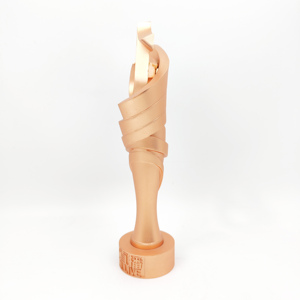 TikTok Follower Growth Award Escultura de flecha ascendente de oro y resina con grabado de conteo personalizado Trofeo de hito para contenido Creato - Product Image 6