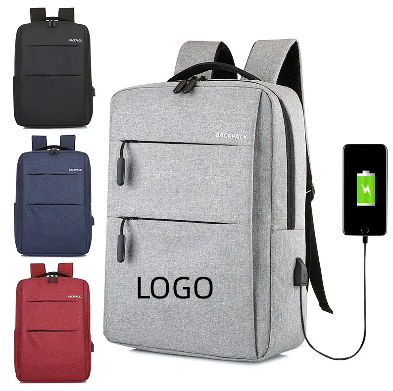 Free Sample Polyester Waterproof USB Charging laptops Backpack 15.6 Inches Business Laptop Backpack Bag with Custom Logo