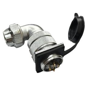 Connecteur d'aviation coudé WF28 2 3 4 7 9 10 12 16 17 20 24 26 broches en alliage de zinc à montage sur panneau avec contact en cuivre plaqué or - Product Image 1