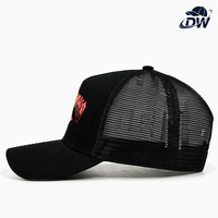 Gorra de béisbol de malla con logotipo personalizado al por mayor, impresión por transferencia térmica, 5 paneles, poliéster y algodón, estilo urbano