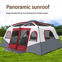 Tienda de Campaña Glamping Familiar Grande de Lujo, de Tela Oxford, con Dos Habitaciones, Doble Capa Impermeable, para 6 Personas, con Diseño de Apertura Rápida