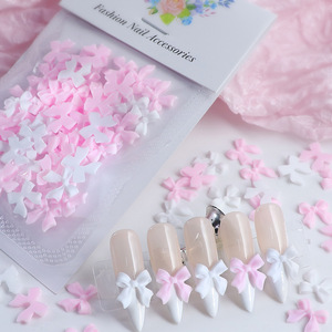 50 pièces/sac rose blanc ruban arc ongles breloques coréen rouge pièces Nail Art cravate décoration Kawaii accessoires <span class=keywords><strong>manucure</strong></span> conception fournitures - Product Image 1